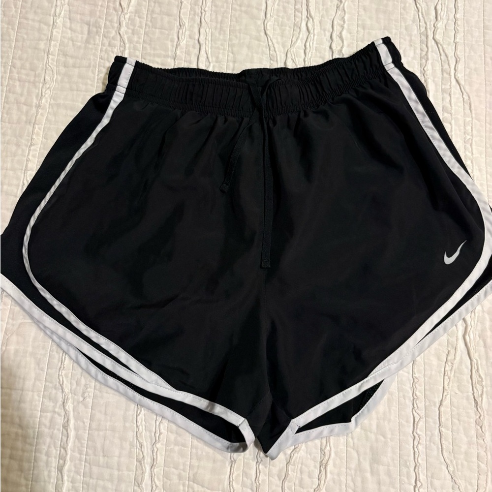 Nike Women's Black and White Athletic Shorts